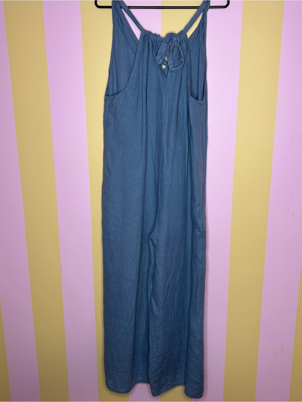 Pur Slate Blue Sleeveless Wide-Leg Jumpsuit